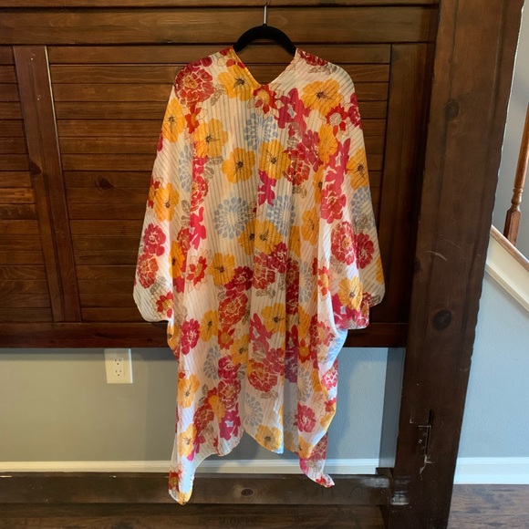 🍋Moss Rose Women's Beach Cover up Kimono with Bohemian Floral Print one size - Picture 2 of 5